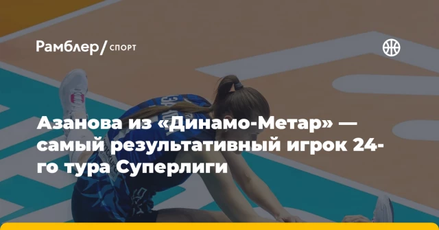 Азанова из «Динамо-Метар» — самый результативный игрок 24-го тура Суперлиги Азанова из «Динамо-Метар» — самый результативный игрок 24-го тура Суперлиги