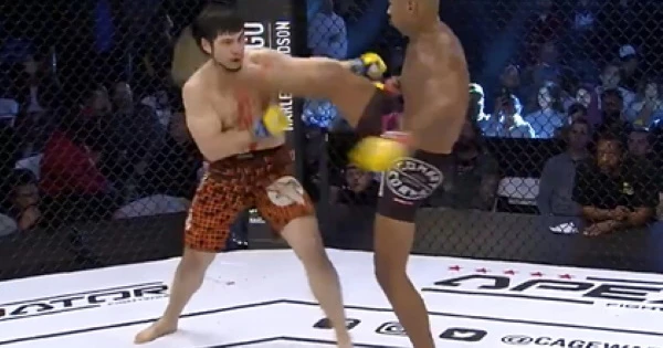 Боец MMA нокаутировал соперника редким ударом из карате Боец MMA нокаутировал соперника редким ударом из карате