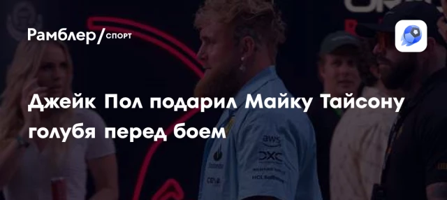 Джейк Пол подарил Майку Тайсону голубя перед боем Джейк Пол подарил Майку Тайсону голубя перед боем
