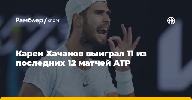 Карен Хачанов выиграл 11 из последних 12 матчей ATP Карен Хачанов выиграл 11 из последних 12 матчей ATP