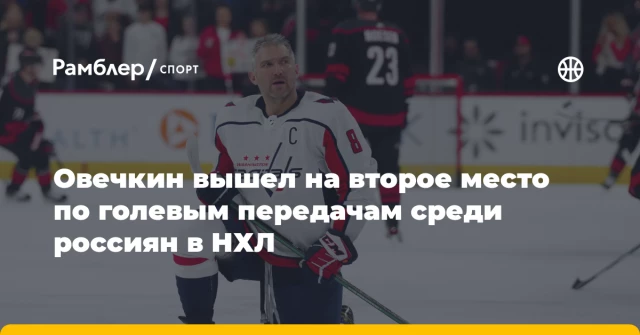 Овечкин вышел на второе место по голевым передачам среди россиян в НХЛ Овечкин вышел на второе место по голевым передачам среди россиян в НХЛ