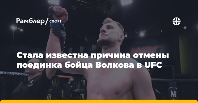 Стала известна причина отмены поединка бойца Волкова в UFC Стала известна причина отмены поединка бойца Волкова в UFC