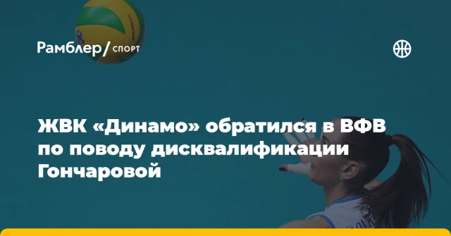 ЖВК «Динамо» обратился в ВФВ по поводу дисквалификации Гончаровой ЖВК «Динамо» обратился в ВФВ по поводу дисквалификации Гончаровой