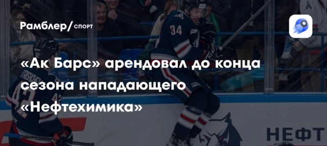 «Ак Барс» арендовал до конца сезона нападающего «Нефтехимика» «Ак Барс» арендовал до конца сезона нападающего «Нефтехимика»