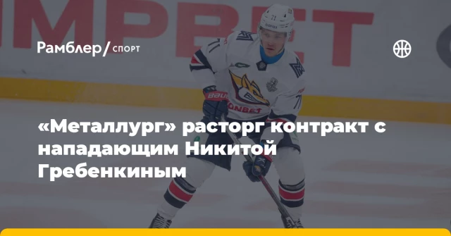 «Металлург» расторг контракт с нападающим Никитой Гребенкиным «Металлург» расторг контракт с нападающим Никитой Гребенкиным
